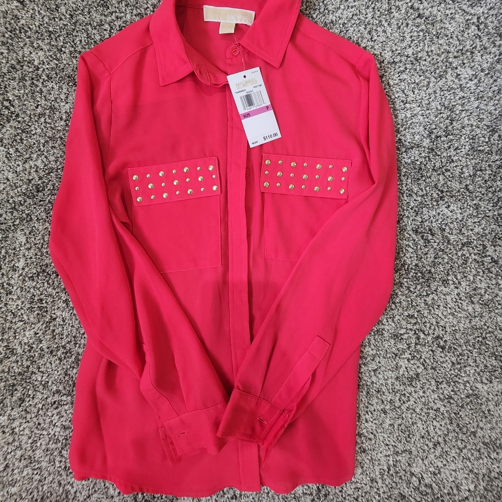 NWT Michael Kors button up top
